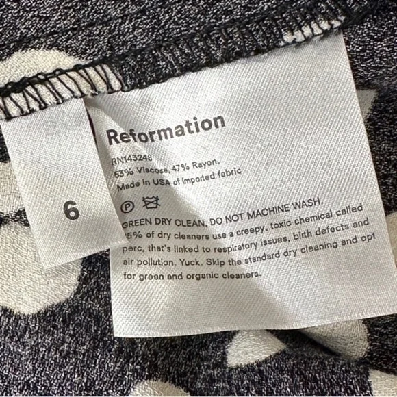 Reformation Black and White Polka Dot Midi Dress - Picture 4 of 4